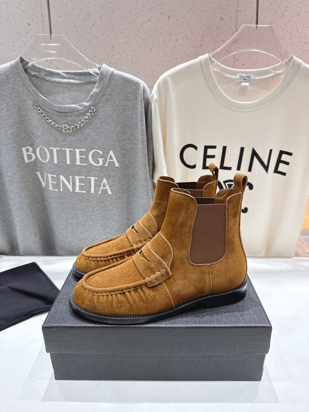 高版本出厂 SAINT LAURENT/圣罗兰YSL 25ss爆款平底布洛克英伦风切尔西短靴乐福鞋，20