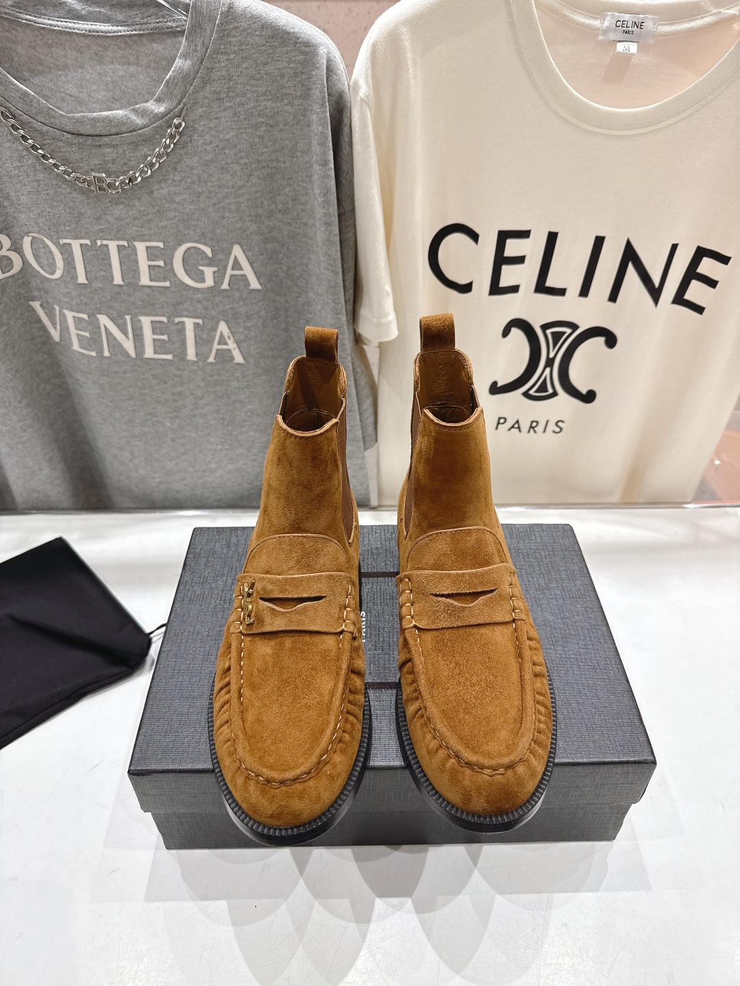 高版本出厂 SAINT LAURENT/圣罗兰YSL 25ss爆款平底布洛克英伦风切尔西短靴乐福鞋，20