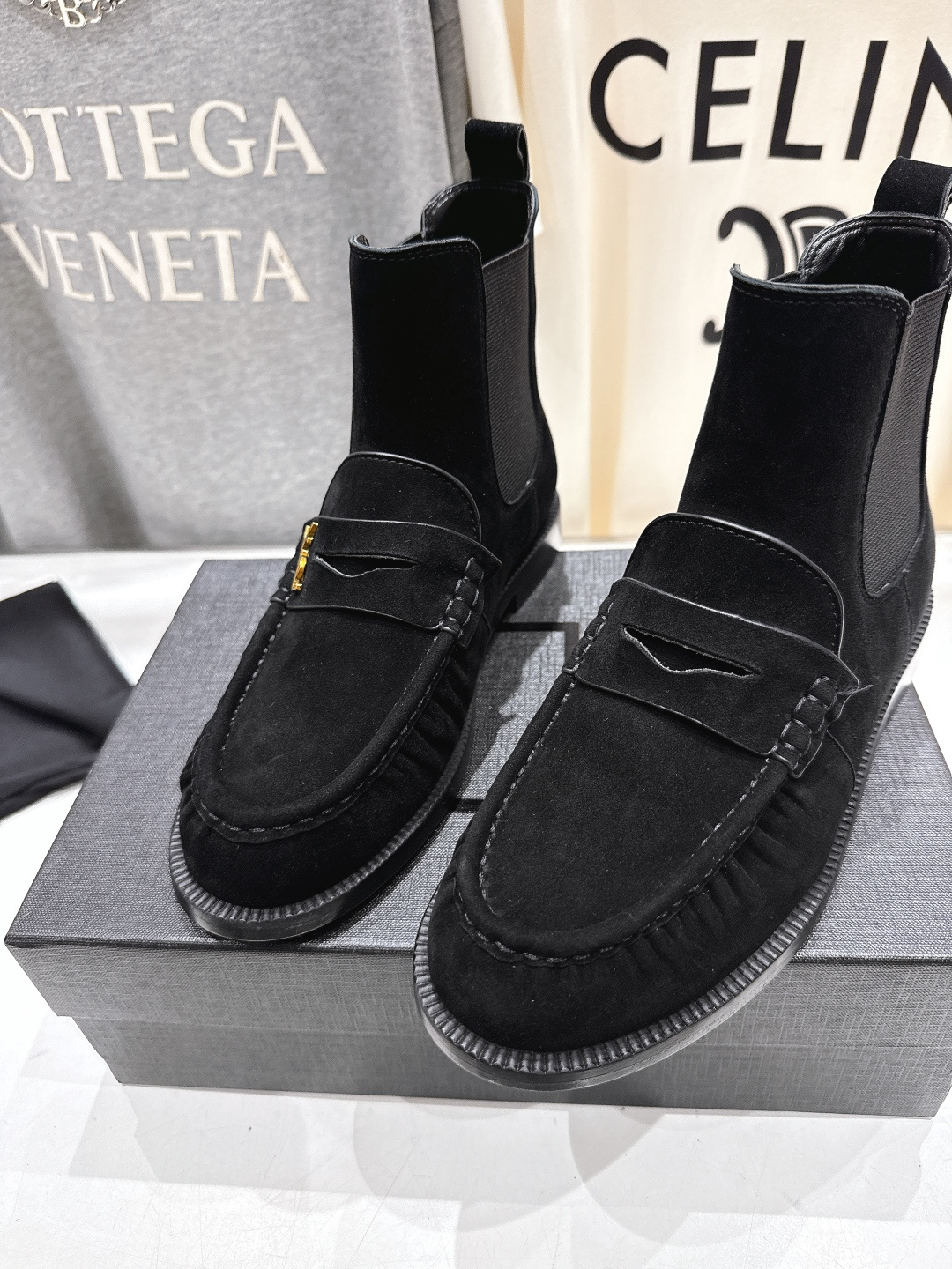 高版本出厂 SAINT LAURENT/圣罗兰YSL 25ss爆款平底布洛克英伦风切尔西短靴乐福鞋，20