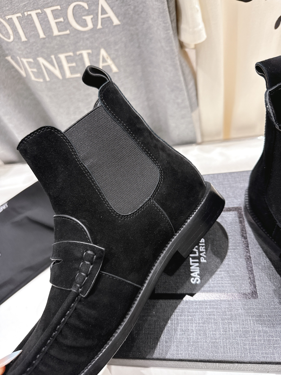 高版本出厂 SAINT LAURENT/圣罗兰YSL 25ss爆款平底布洛克英伦风切尔西短靴乐福鞋，20