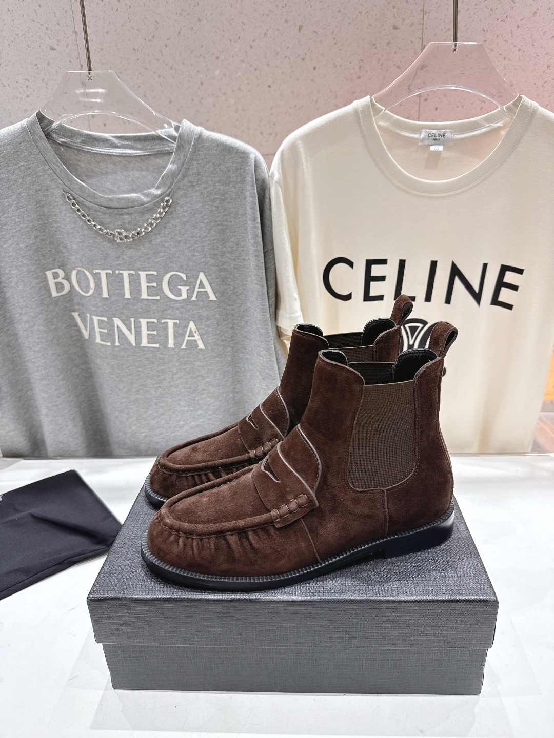 高版本出厂 SAINT LAURENT/圣罗兰YSL 25ss爆款平底布洛克英伦风切尔西短靴乐福鞋，20