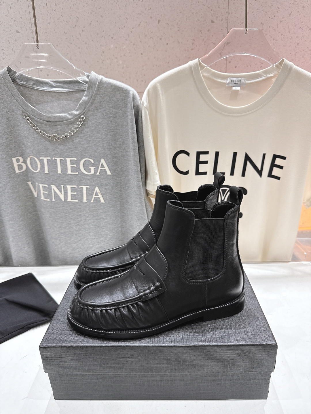 高版本出厂 SAINT LAURENT/圣罗兰YSL 25ss爆款平底布洛克英伦风切尔西短靴乐福鞋，20