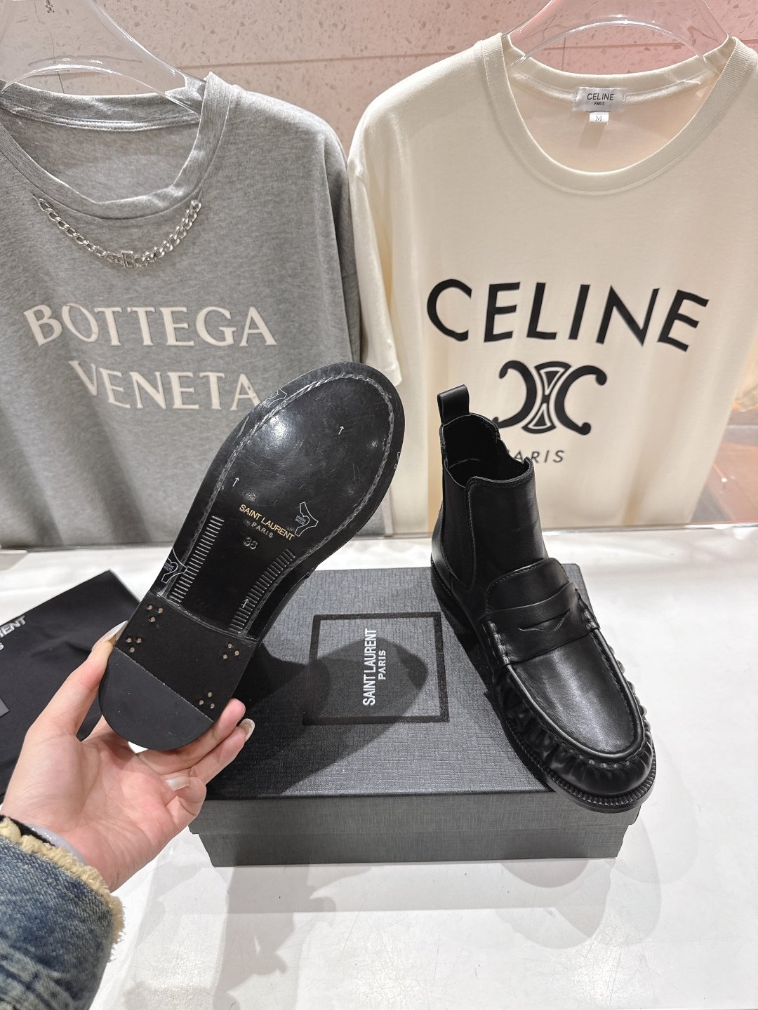 高版本出厂 SAINT LAURENT/圣罗兰YSL 25ss爆款平底布洛克英伦风切尔西短靴乐福鞋，20