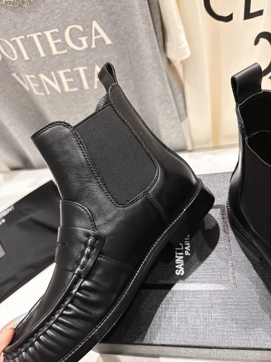 高版本出厂 SAINT LAURENT/圣罗兰YSL 25ss爆款平底布洛克英伦风切尔西短靴乐福鞋，20