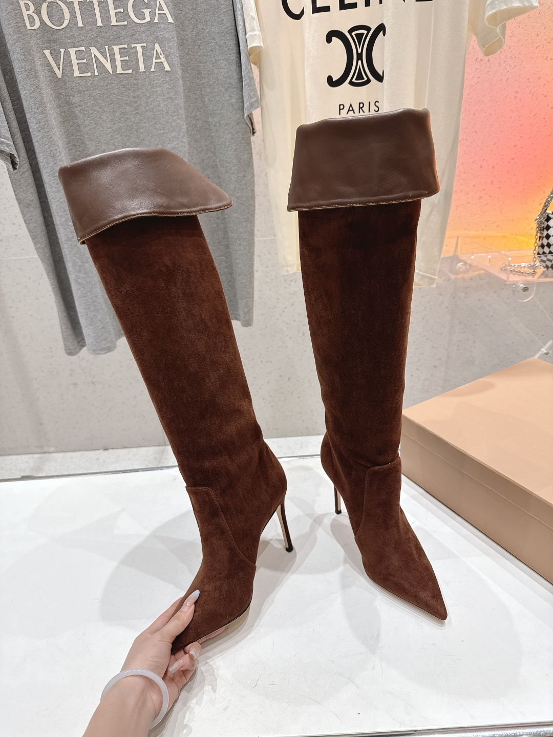 高版本出厂 Gianvito Rossi/吉安维托·罗西 F025 2025ss新款性感高跟过膝长靴折叠