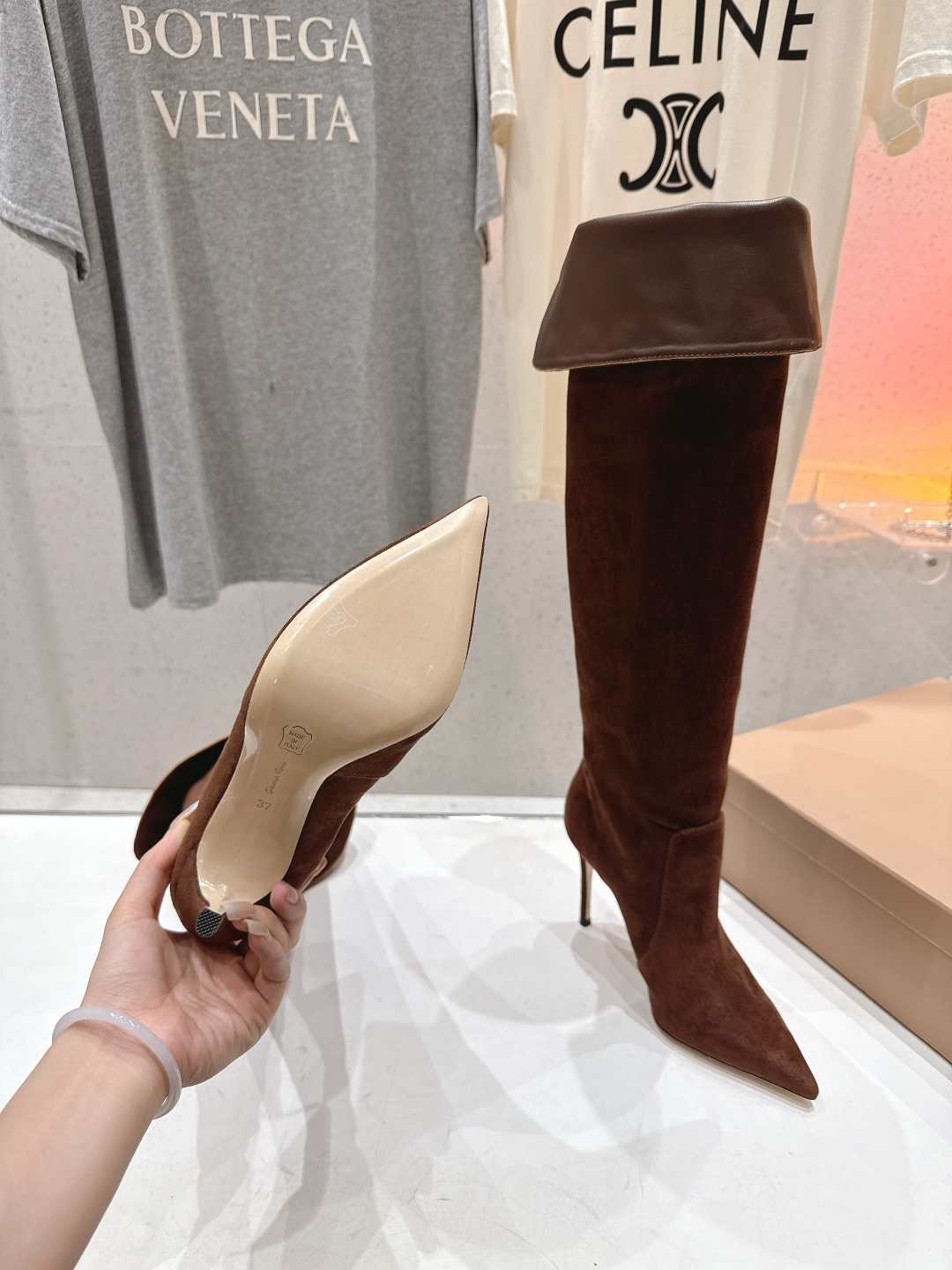 高版本出厂 Gianvito Rossi/吉安维托·罗西 F025 2025ss新款性感高跟过膝长靴折叠