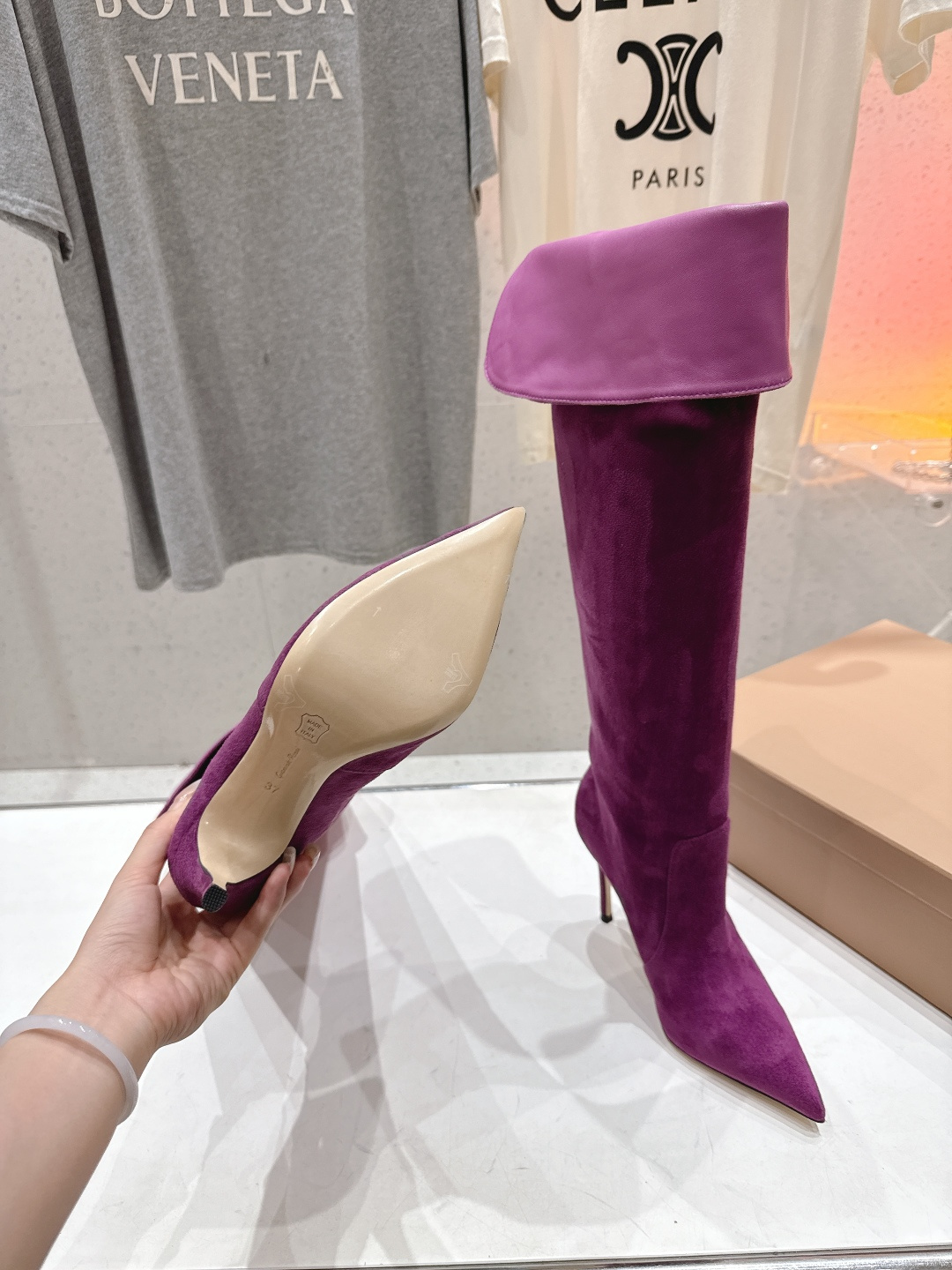 高版本出厂 Gianvito Rossi/吉安维托·罗西 F025 2025ss新款性感高跟过膝长靴折叠