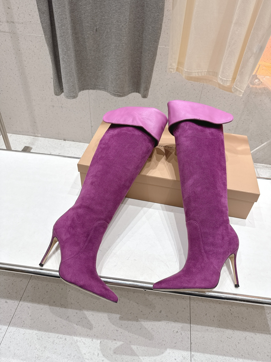 高版本出厂 Gianvito Rossi/吉安维托·罗西 F025 2025ss新款性感高跟过膝长靴折叠