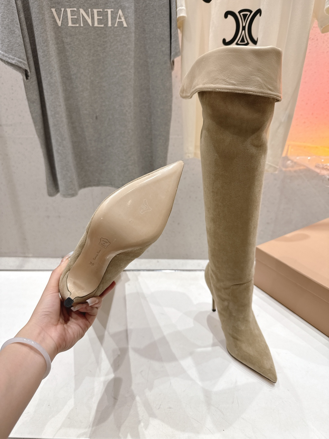 高版本出厂 Gianvito Rossi/吉安维托·罗西 F025 2025ss新款性感高跟过膝长靴折叠