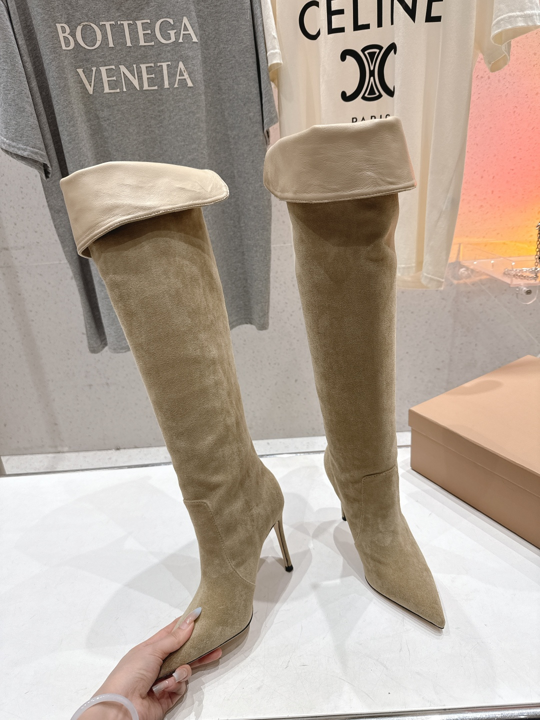 高版本出厂 Gianvito Rossi/吉安维托·罗西 F025 2025ss新款性感高跟过膝长靴折叠