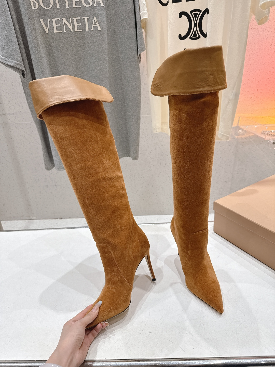 高版本出厂 Gianvito Rossi/吉安维托·罗西 F025 2025ss新款性感高跟过膝长靴折叠