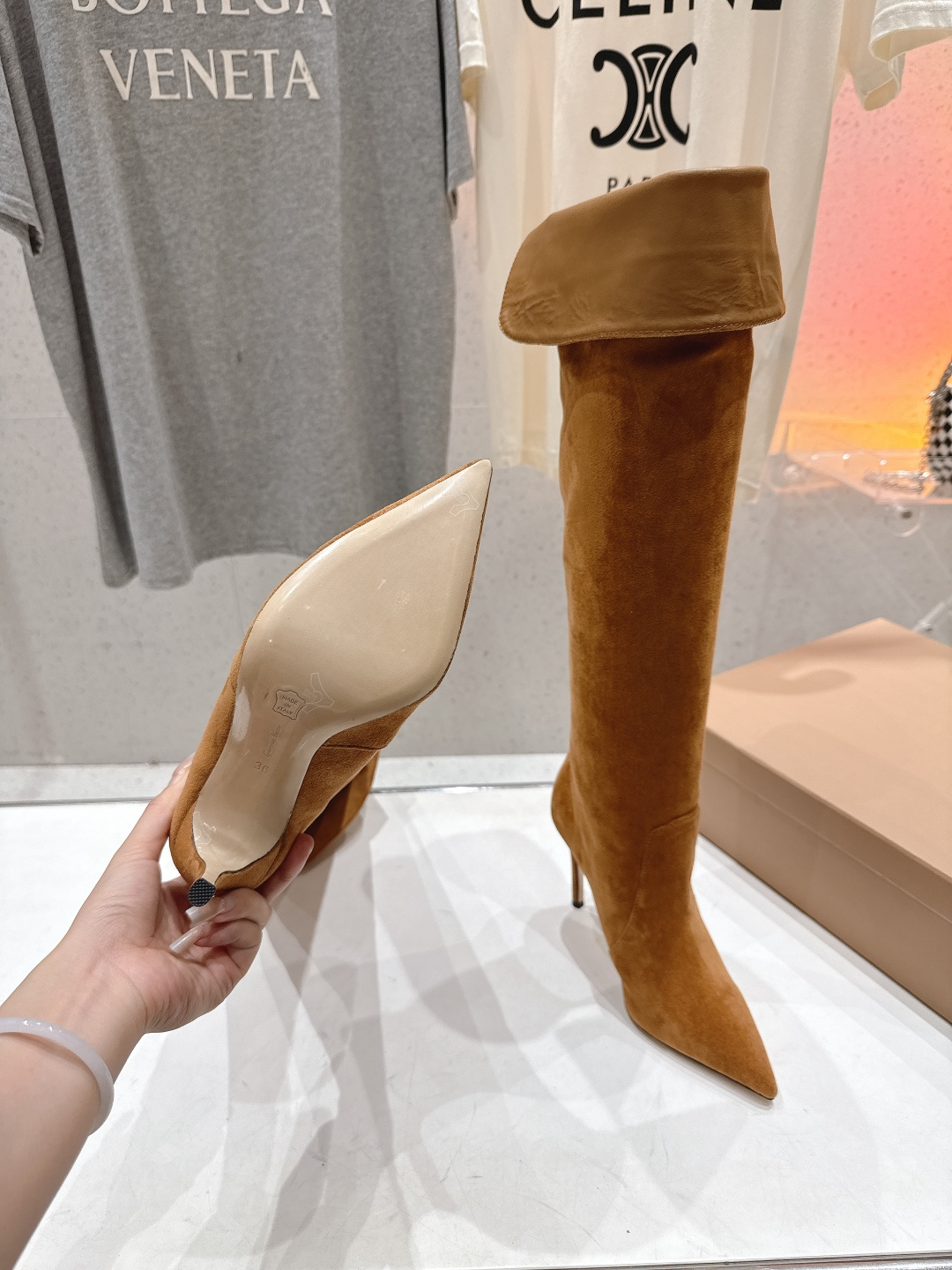 高版本出厂 Gianvito Rossi/吉安维托·罗西 F025 2025ss新款性感高跟过膝长靴折叠