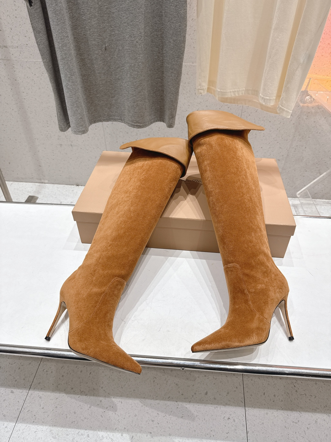 高版本出厂 Gianvito Rossi/吉安维托·罗西 F025 2025ss新款性感高跟过膝长靴折叠