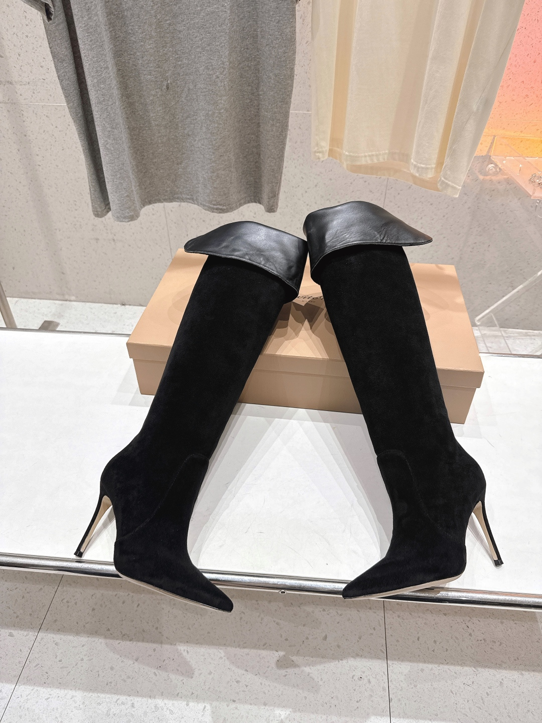 高版本出厂 Gianvito Rossi/吉安维托·罗西 F025 2025ss新款性感高跟过膝长靴折叠