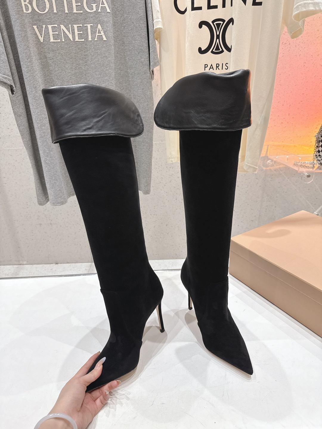 高版本出厂 Gianvito Rossi/吉安维托·罗西 F025 2025ss新款性感高跟过膝长靴折叠