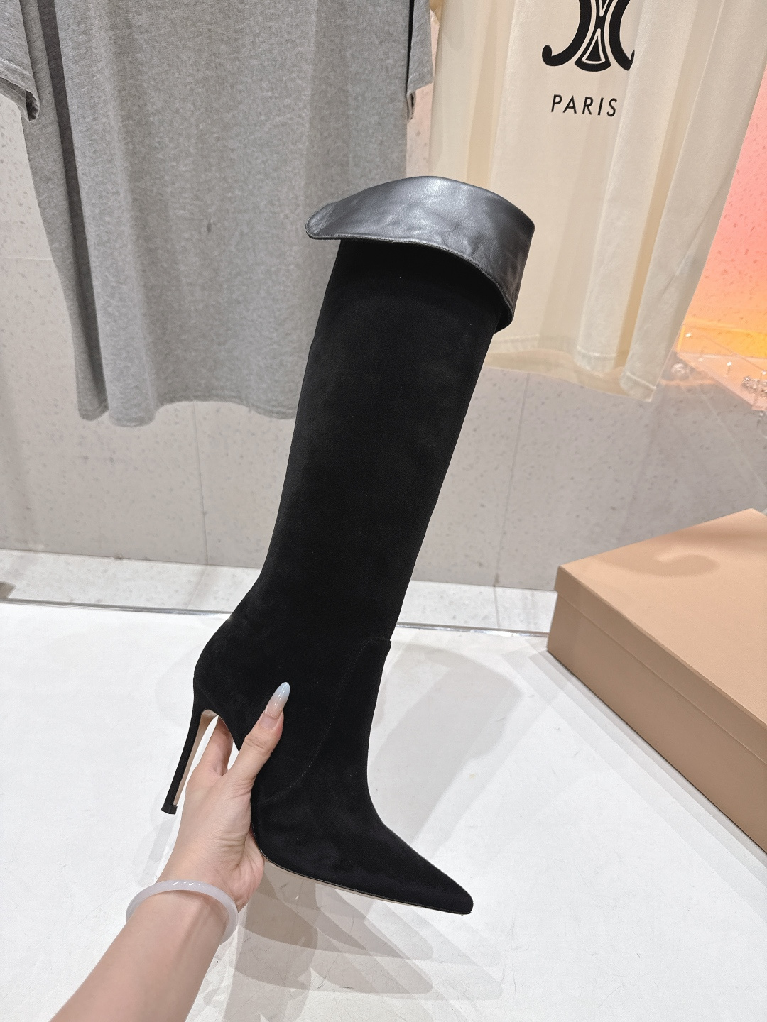 高版本出厂 Gianvito Rossi/吉安维托·罗西 F025 2025ss新款性感高跟过膝长靴折叠