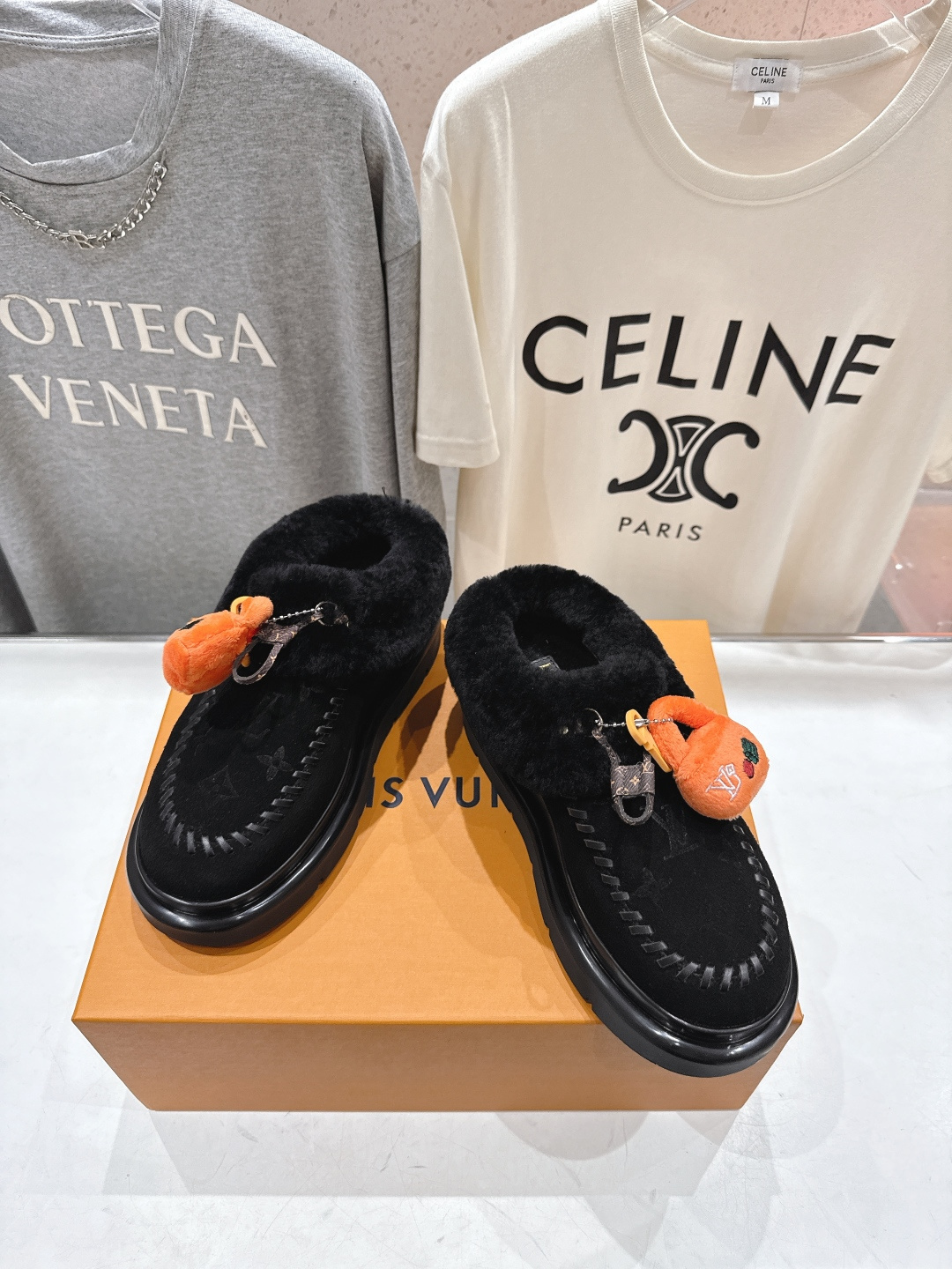 高版本出厂 LOUIS VUITTON ss25 LV驴牌秋冬新款厚底羊毛半拖毛毛拖鞋保暖棉鞋LV冬季滑