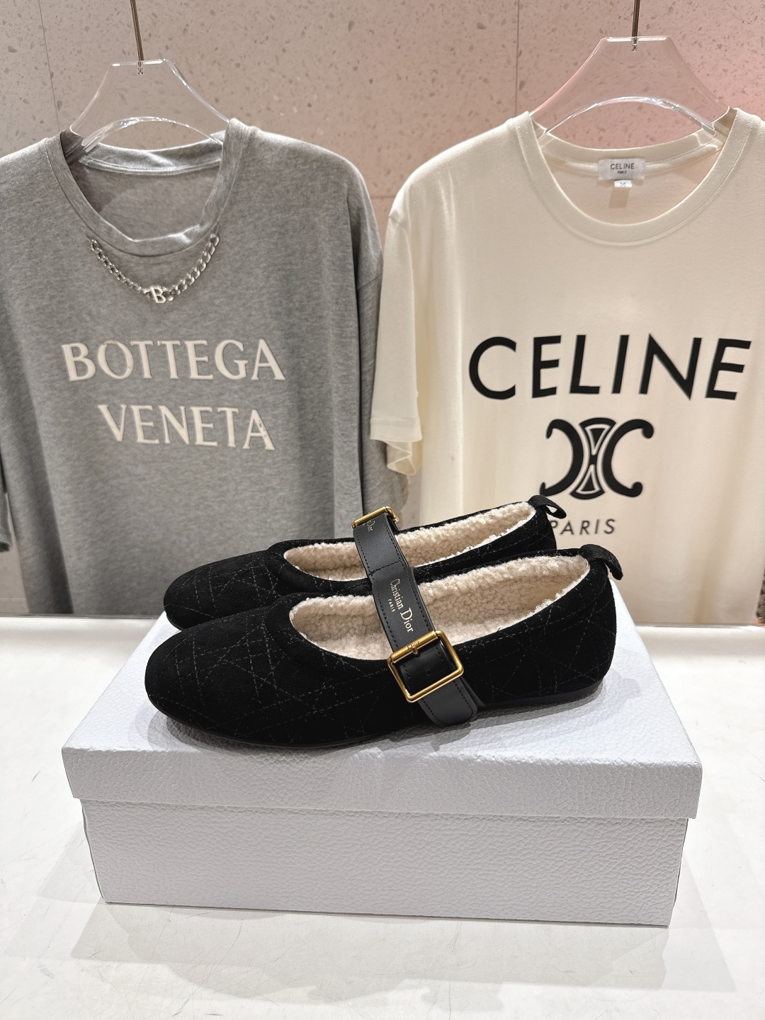 高版本出厂 Dior*迪奥D家F050 2025ss秋冬新款仙女风平底玛丽珍羊毛里单鞋毛毛鞋1:1原版复