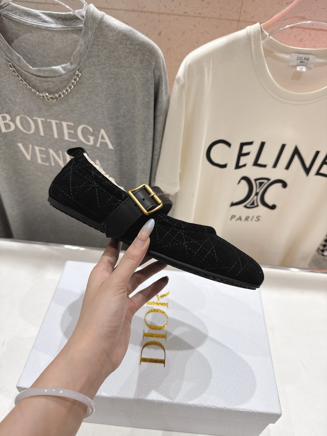 高版本出厂 Dior*迪奥D家F050 2025ss秋冬新款仙女风平底玛丽珍羊毛里单鞋毛毛鞋1:1原版复