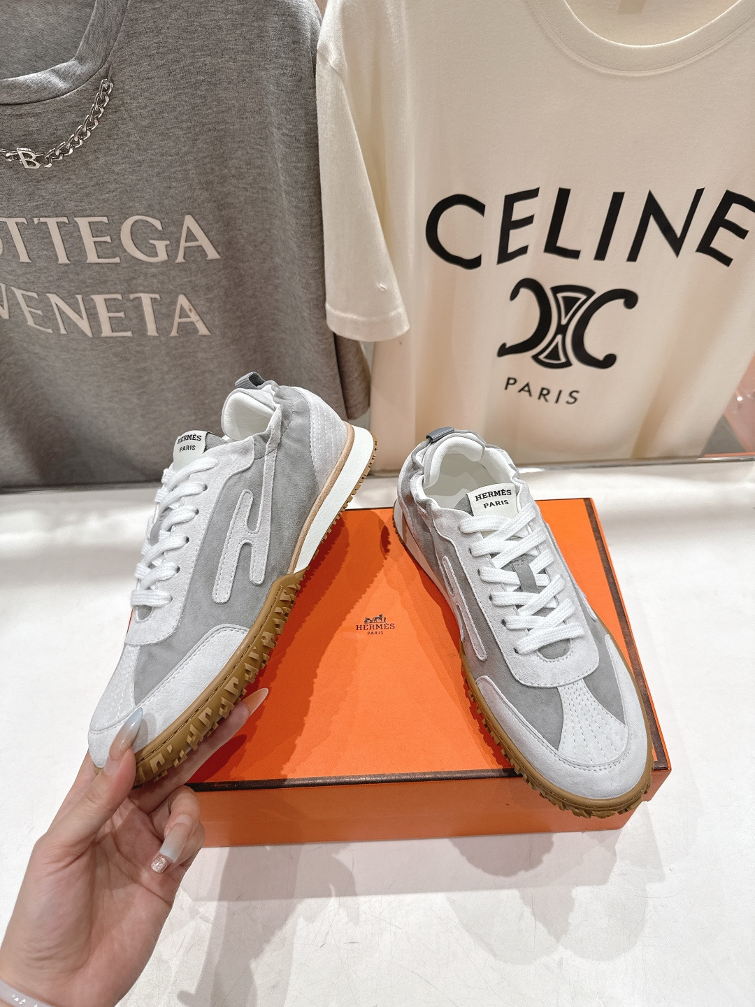 高版本出厂 情侣款 Hermes 2025ss新款爱马仕F032 In系列系带阿甘鞋德训鞋休闲运动鞋原版