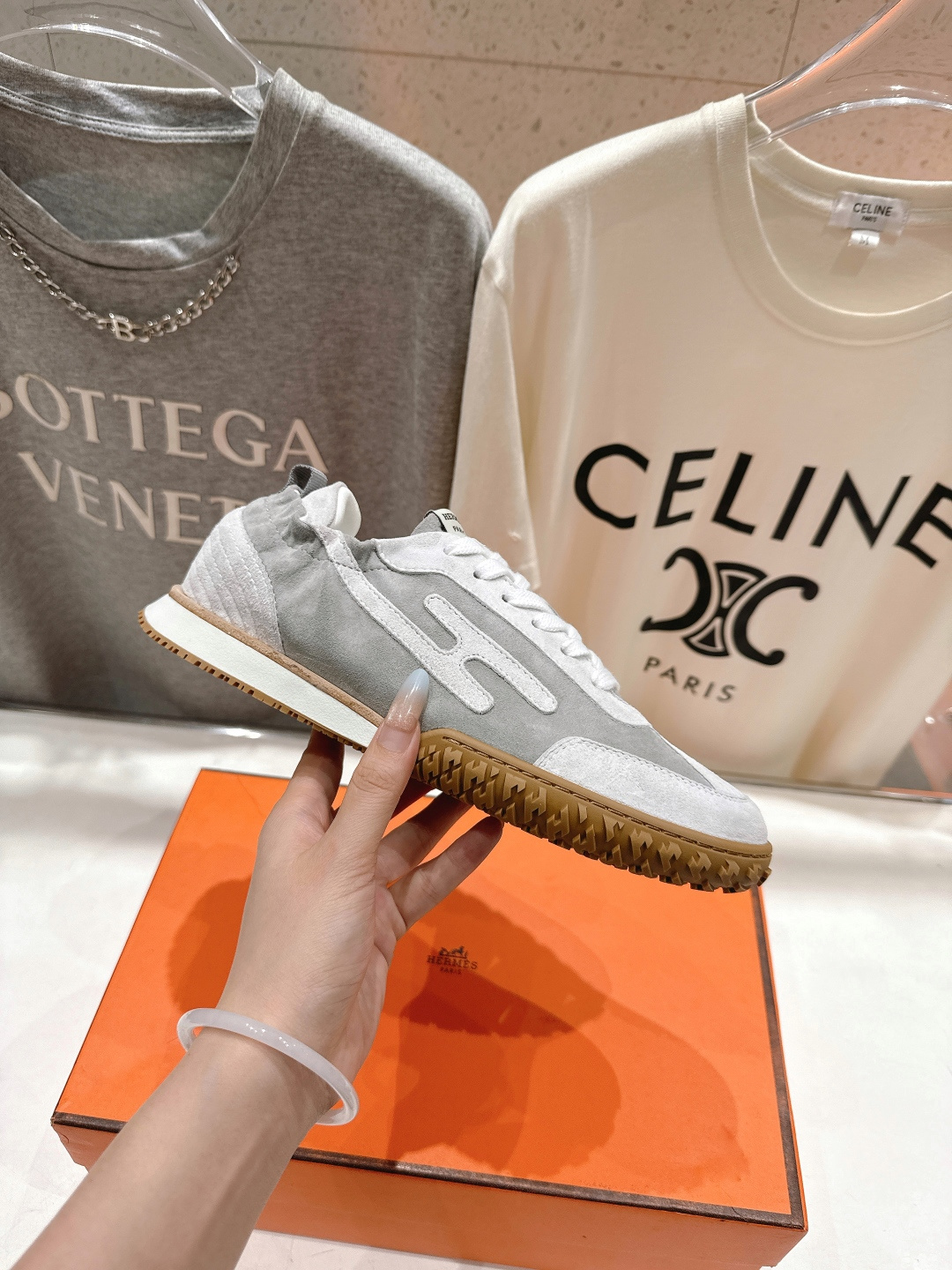 高版本出厂 情侣款 Hermes 2025ss新款爱马仕F032 In系列系带阿甘鞋德训鞋休闲运动鞋原版