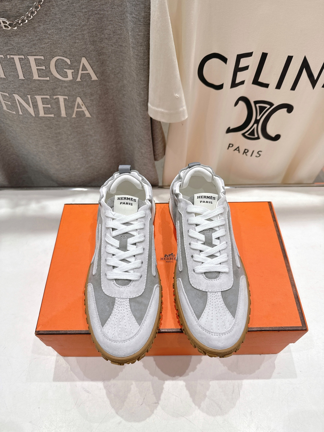 高版本出厂 情侣款 Hermes 2025ss新款爱马仕F032 In系列系带阿甘鞋德训鞋休闲运动鞋原版