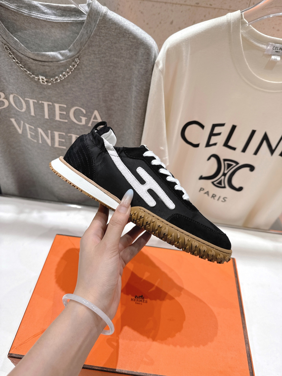 高版本出厂 情侣款 Hermes 2025ss新款爱马仕F032 In系列系带阿甘鞋德训鞋休闲运动鞋原版