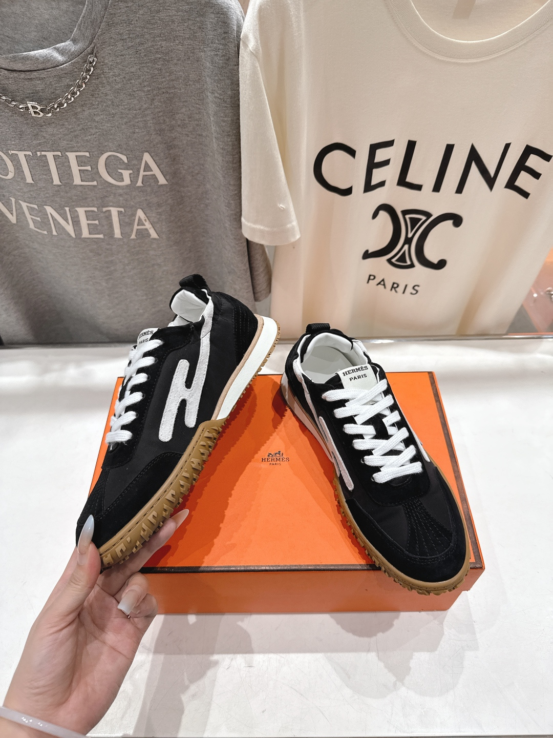 高版本出厂 情侣款 Hermes 2025ss新款爱马仕F032 In系列系带阿甘鞋德训鞋休闲运动鞋原版