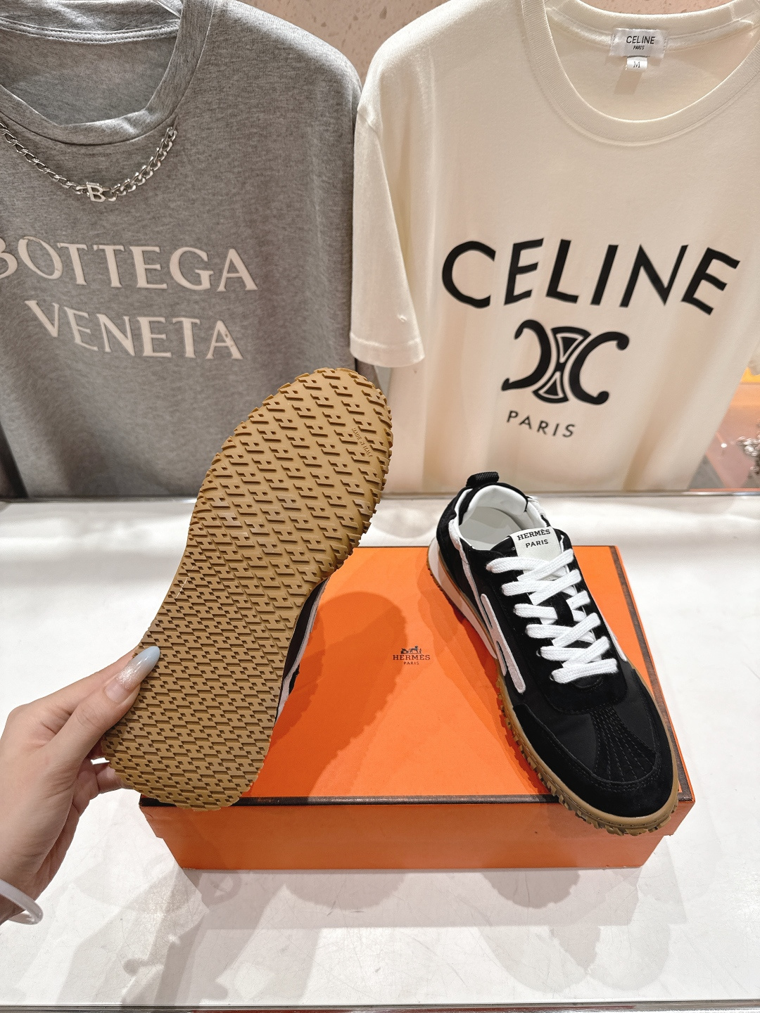 高版本出厂 情侣款 Hermes 2025ss新款爱马仕F032 In系列系带阿甘鞋德训鞋休闲运动鞋原版