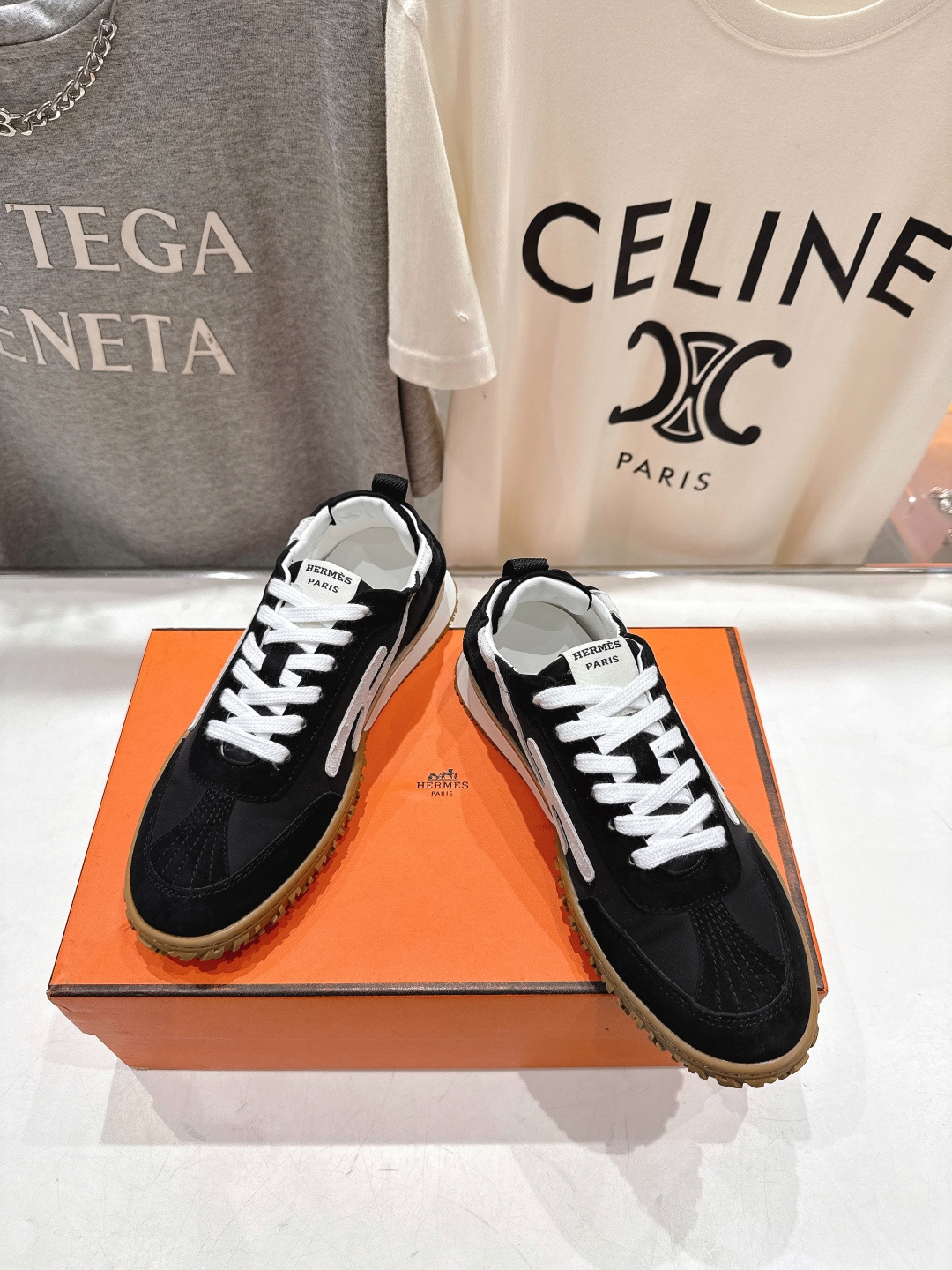 高版本出厂 情侣款 Hermes 2025ss新款爱马仕F032 In系列系带阿甘鞋德训鞋休闲运动鞋原版