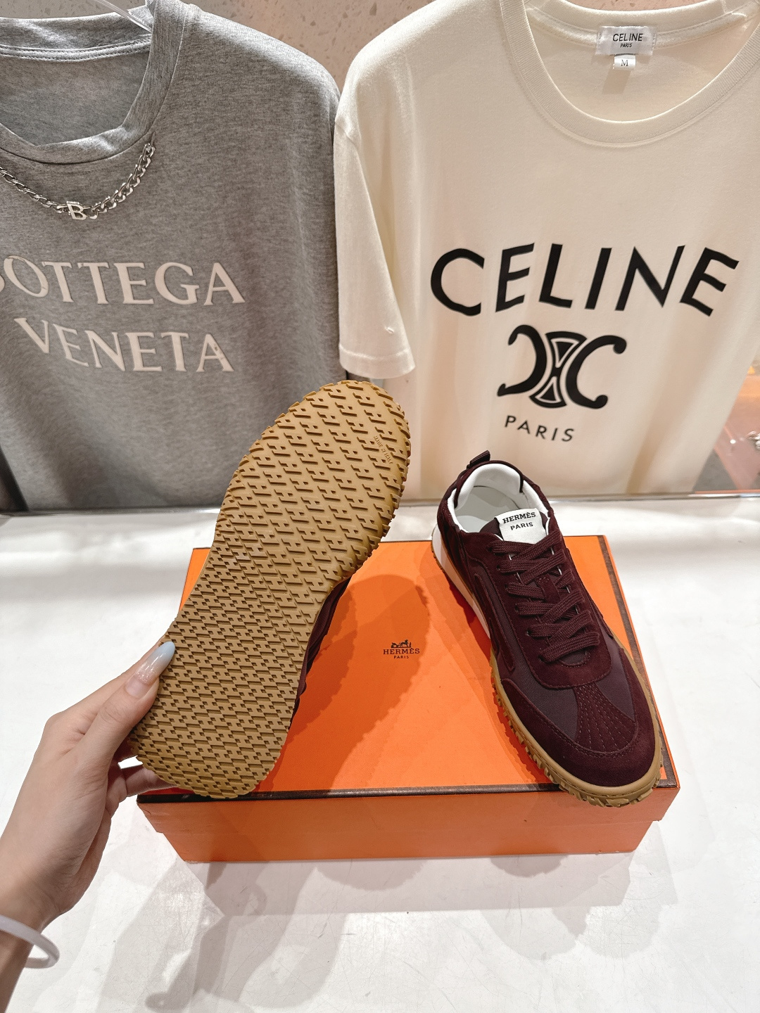 高版本出厂 情侣款 Hermes 2025ss新款爱马仕F032 In系列系带阿甘鞋德训鞋休闲运动鞋原版