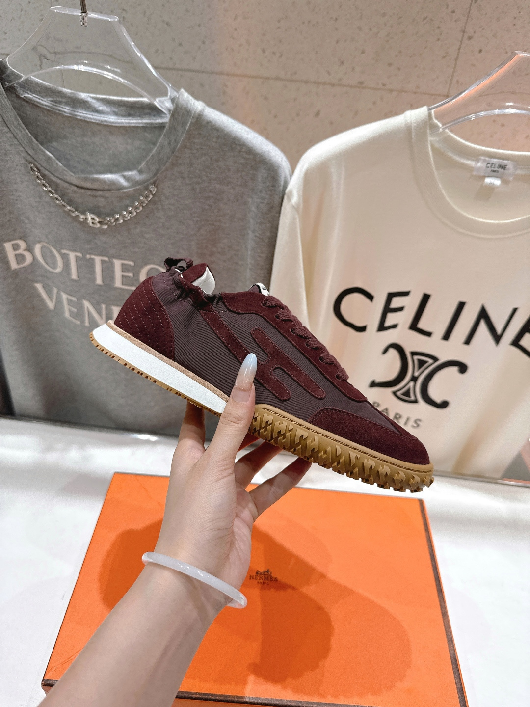 高版本出厂 情侣款 Hermes 2025ss新款爱马仕F032 In系列系带阿甘鞋德训鞋休闲运动鞋原版