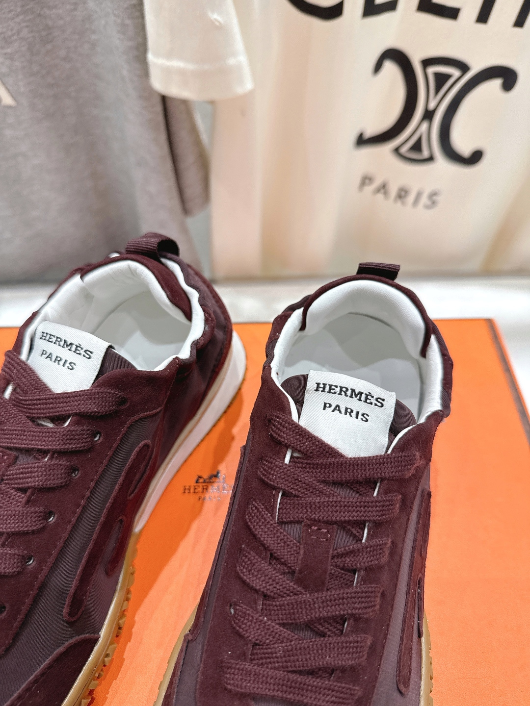 高版本出厂 情侣款 Hermes 2025ss新款爱马仕F032 In系列系带阿甘鞋德训鞋休闲运动鞋原版