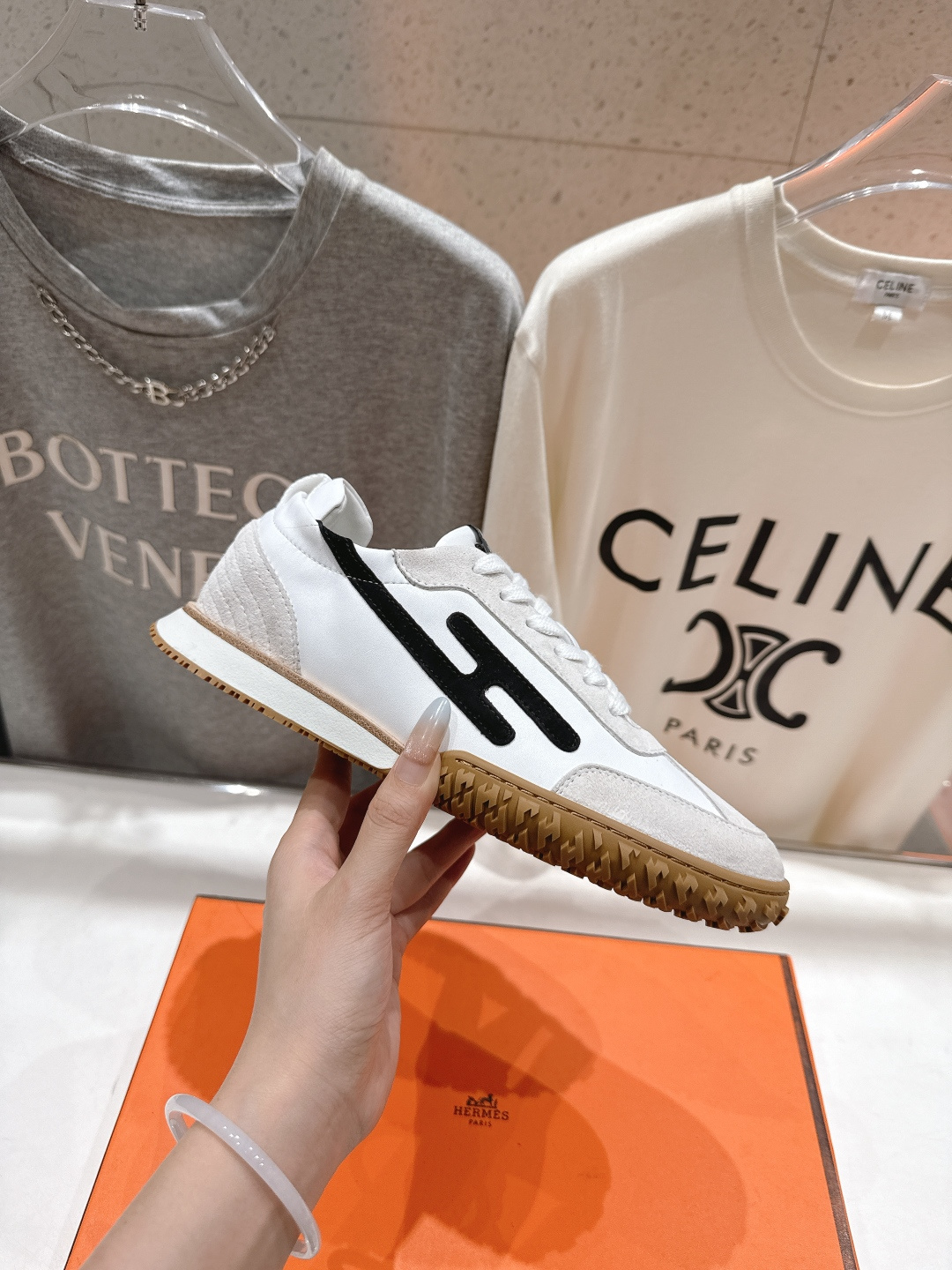 高版本出厂 情侣款 Hermes 2025ss新款爱马仕F032 In系列系带阿甘鞋德训鞋休闲运动鞋原版