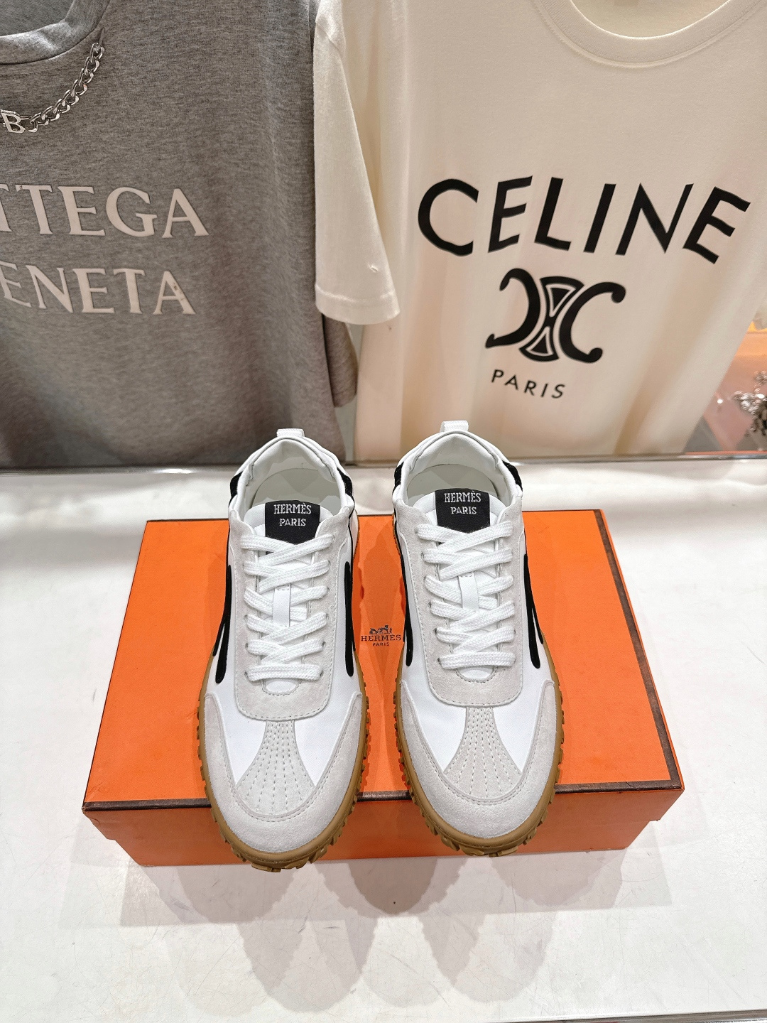 高版本出厂 情侣款 Hermes 2025ss新款爱马仕F032 In系列系带阿甘鞋德训鞋休闲运动鞋原版