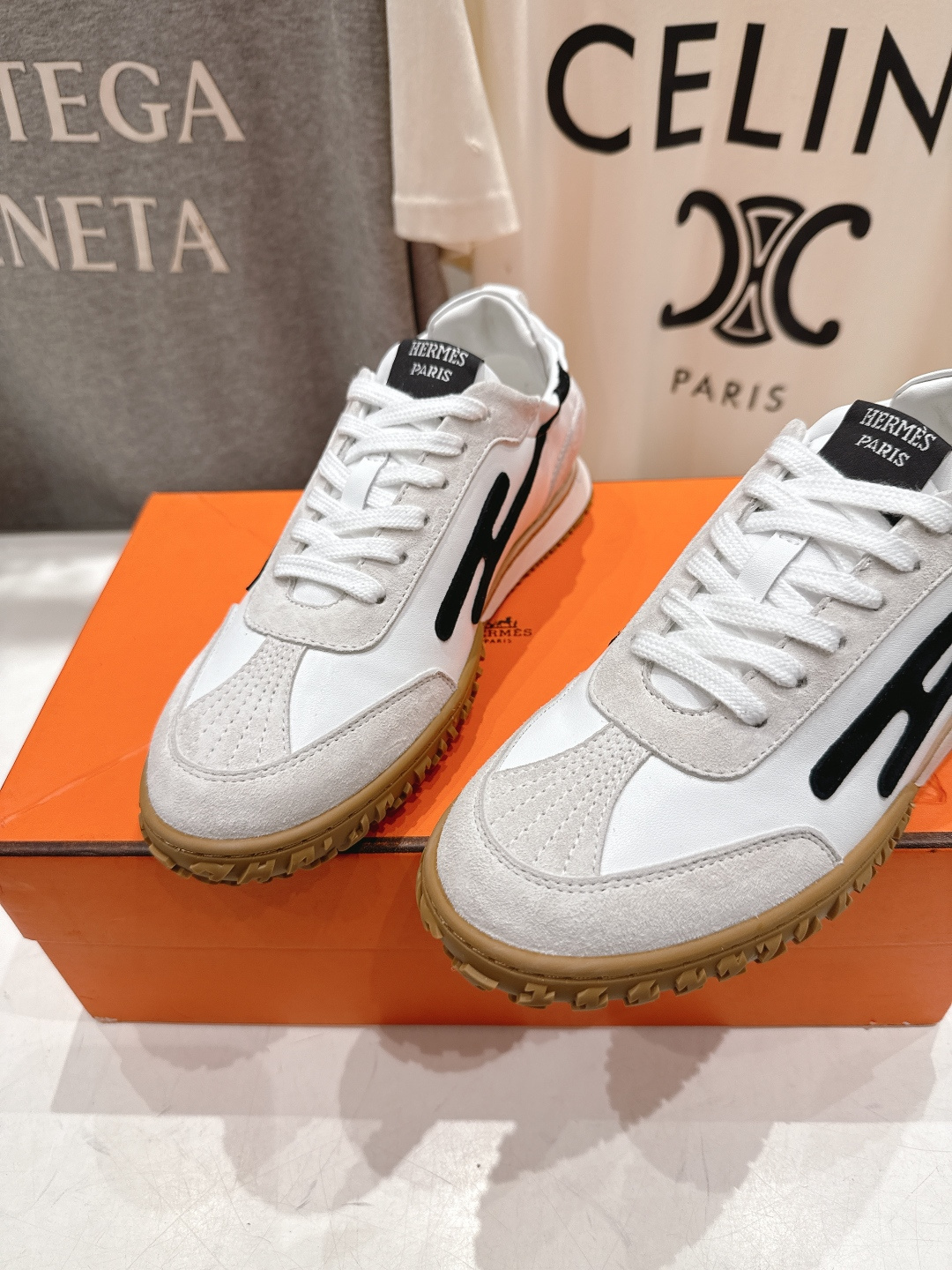 高版本出厂 情侣款 Hermes 2025ss新款爱马仕F032 In系列系带阿甘鞋德训鞋休闲运动鞋原版