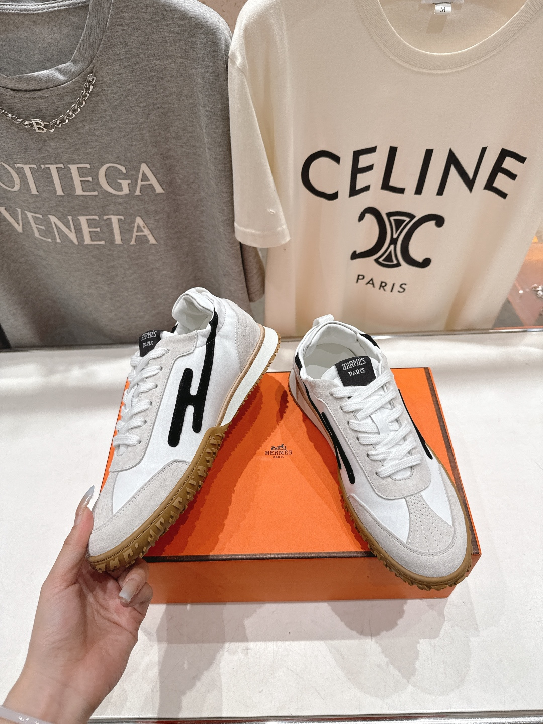 高版本出厂 情侣款 Hermes 2025ss新款爱马仕F032 In系列系带阿甘鞋德训鞋休闲运动鞋原版