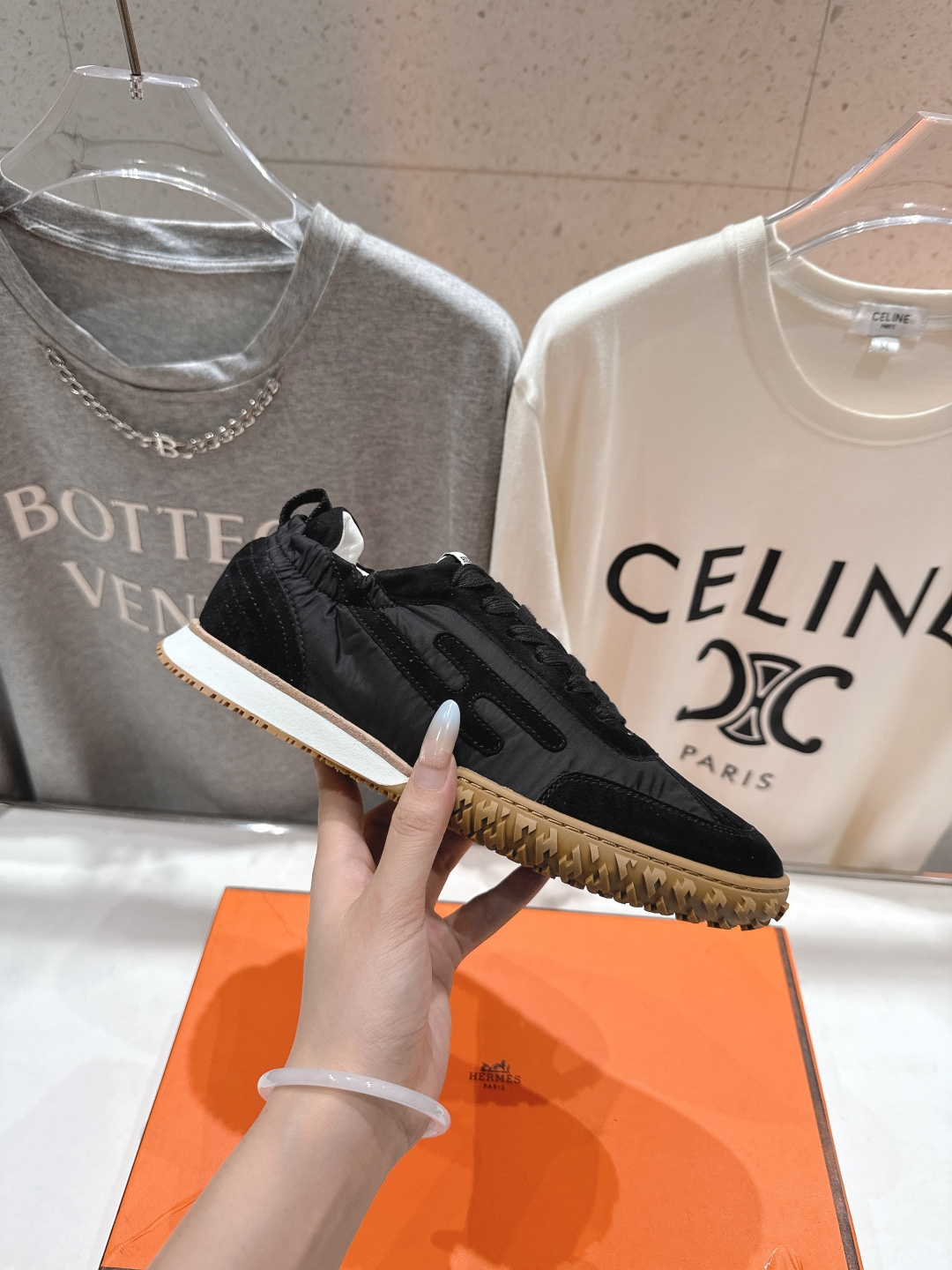 高版本出厂 情侣款 Hermes 2025ss新款爱马仕F032 In系列系带阿甘鞋德训鞋休闲运动鞋原版