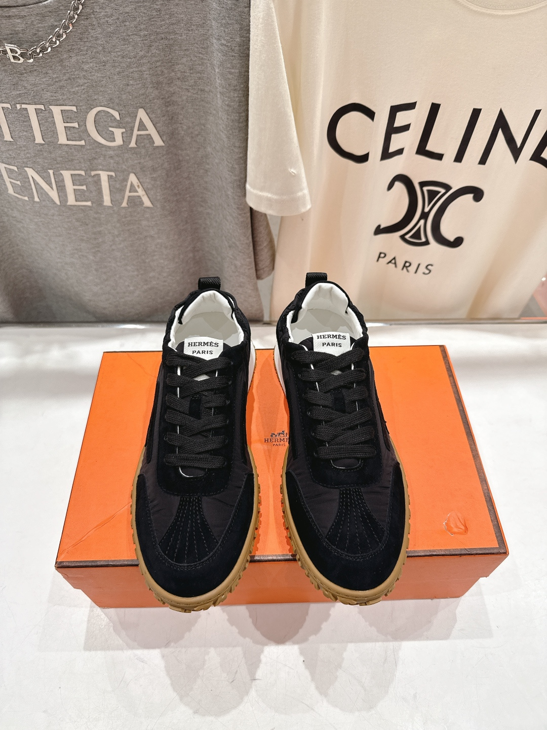 高版本出厂 情侣款 Hermes 2025ss新款爱马仕F032 In系列系带阿甘鞋德训鞋休闲运动鞋原版