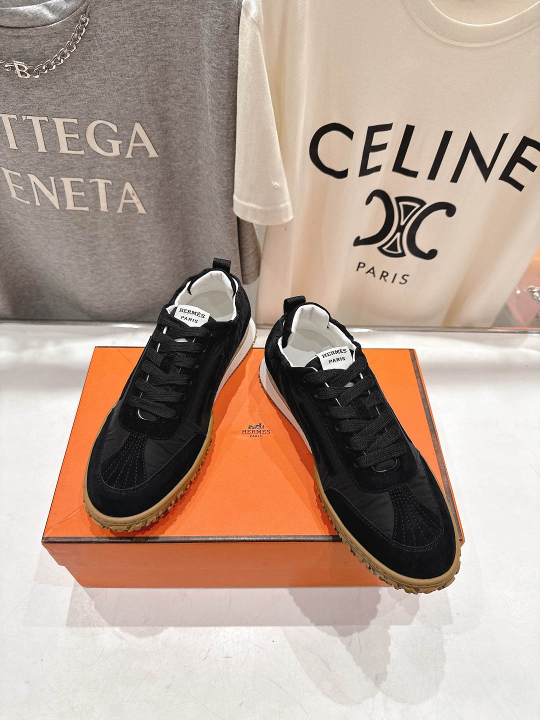 高版本出厂 情侣款 Hermes 2025ss新款爱马仕F032 In系列系带阿甘鞋德训鞋休闲运动鞋原版