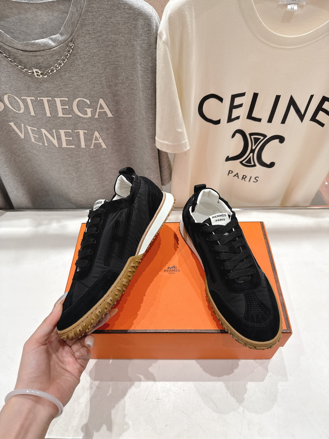 高版本出厂 情侣款 Hermes 2025ss新款爱马仕F032 In系列系带阿甘鞋德训鞋休闲运动鞋原版