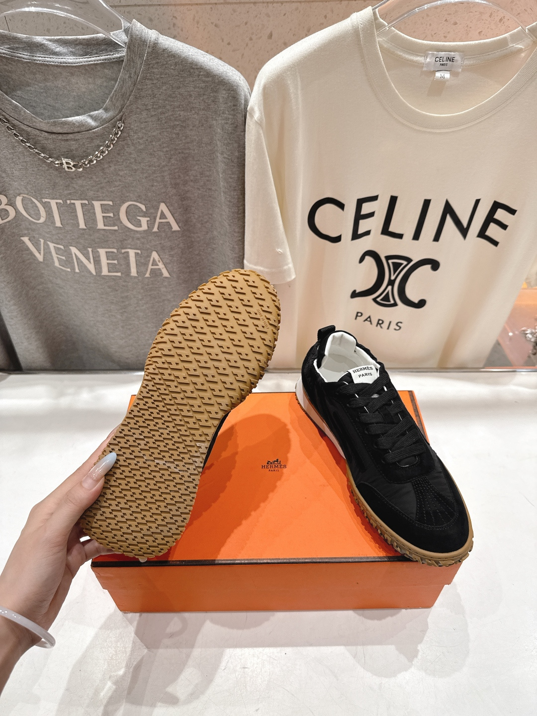 高版本出厂 情侣款 Hermes 2025ss新款爱马仕F032 In系列系带阿甘鞋德训鞋休闲运动鞋原版