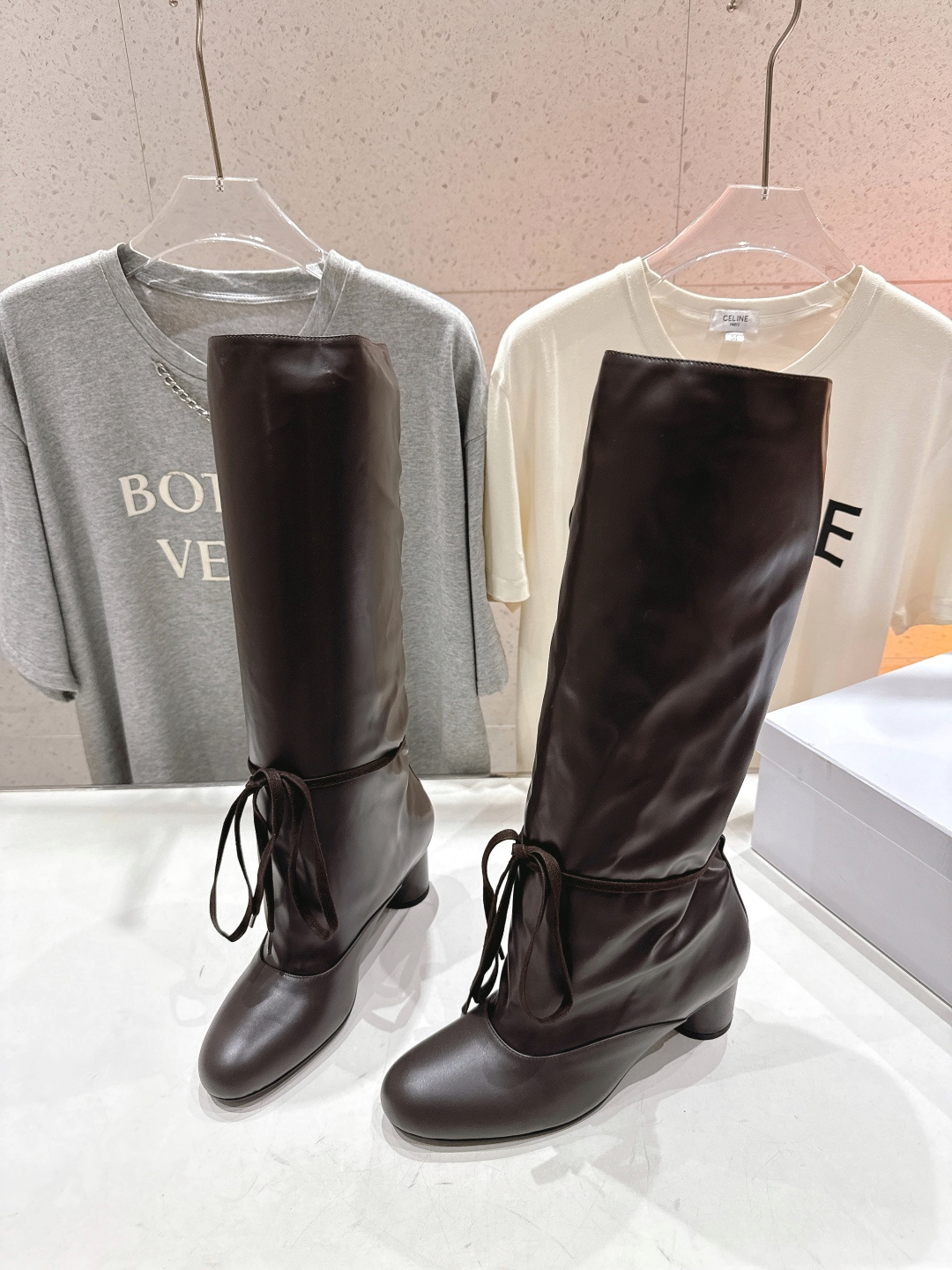 高版本出厂 Solesophy轻奢品牌F017 25ss新款复古风绑带长靴堆堆靴品牌选用了柔软舒适的材料