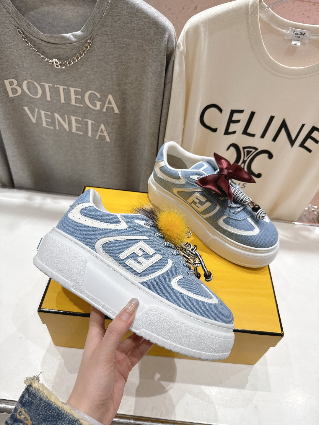 高版本出厂 Fendi/芬迪F029 2025ss新款 First 1系列网面系带厚底休闲运动鞋顶级版本