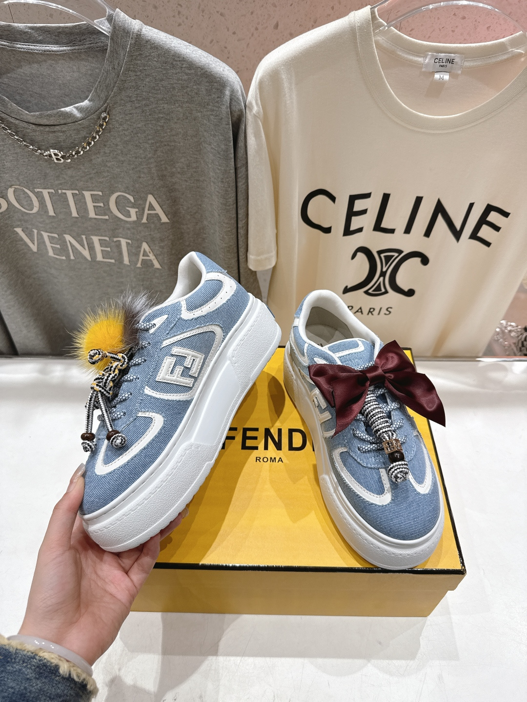 高版本出厂 Fendi/芬迪F029 2025ss新款 First 1系列网面系带厚底休闲运动鞋顶级版本