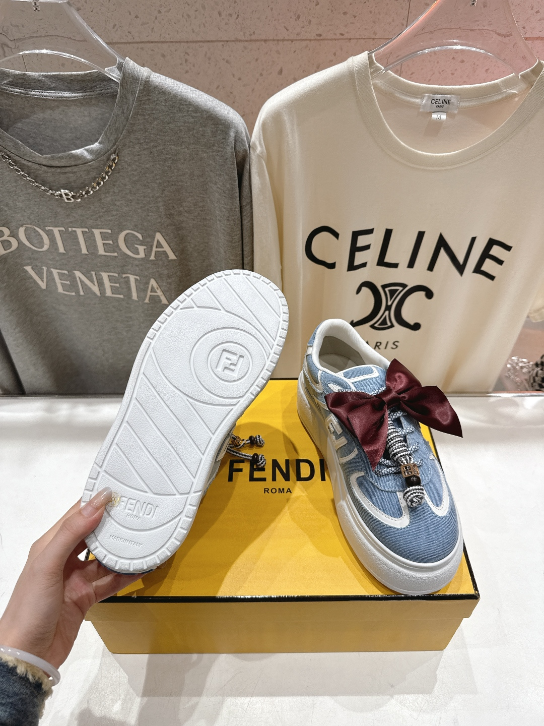 高版本出厂 Fendi/芬迪F029 2025ss新款 First 1系列网面系带厚底休闲运动鞋顶级版本