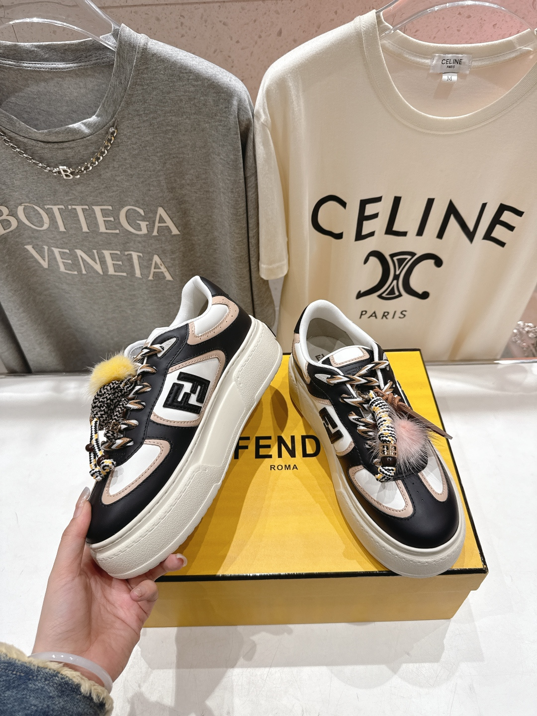 高版本出厂 Fendi/芬迪F029 2025ss新款 First 1系列网面系带厚底休闲运动鞋顶级版本