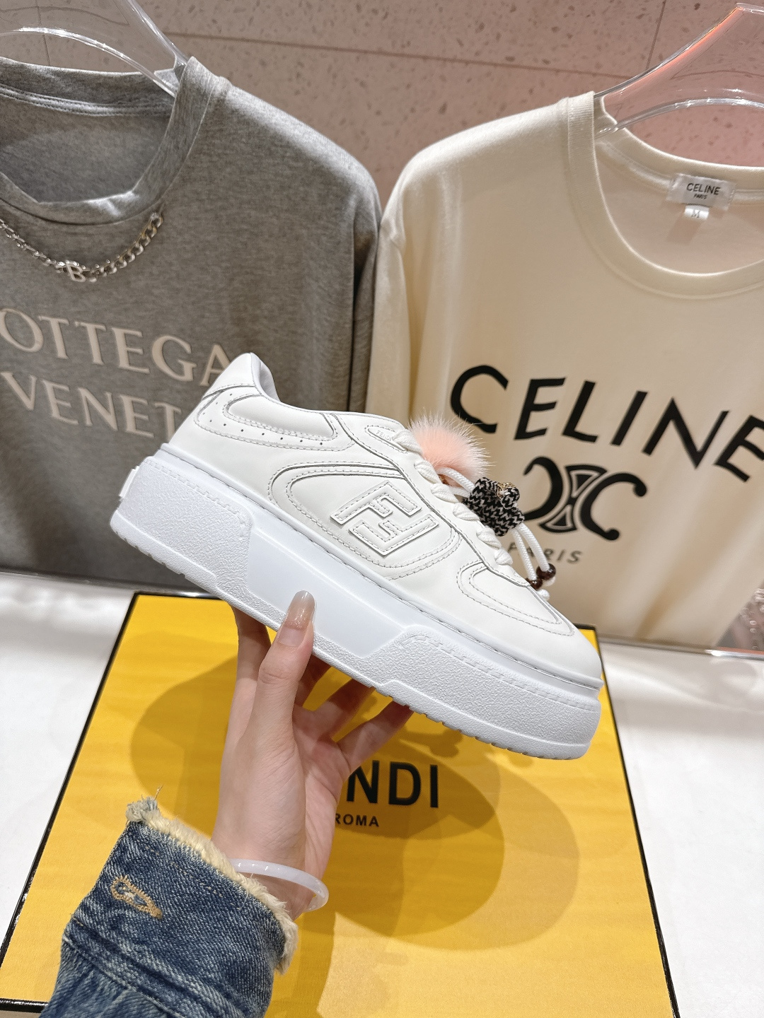 高版本出厂 Fendi/芬迪F029 2025ss新款 First 1系列网面系带厚底休闲运动鞋顶级版本