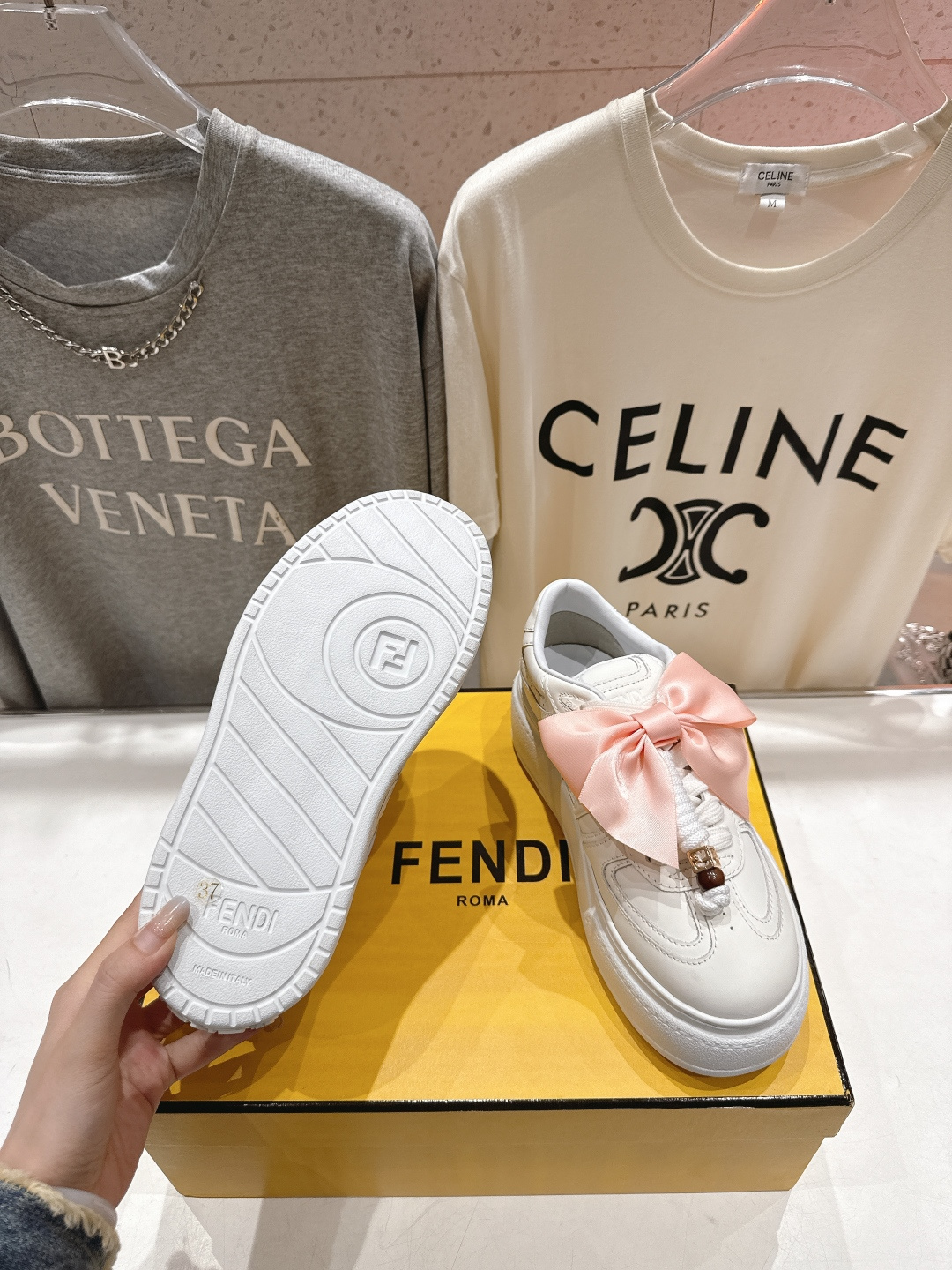 高版本出厂 Fendi/芬迪F029 2025ss新款 First 1系列网面系带厚底休闲运动鞋顶级版本