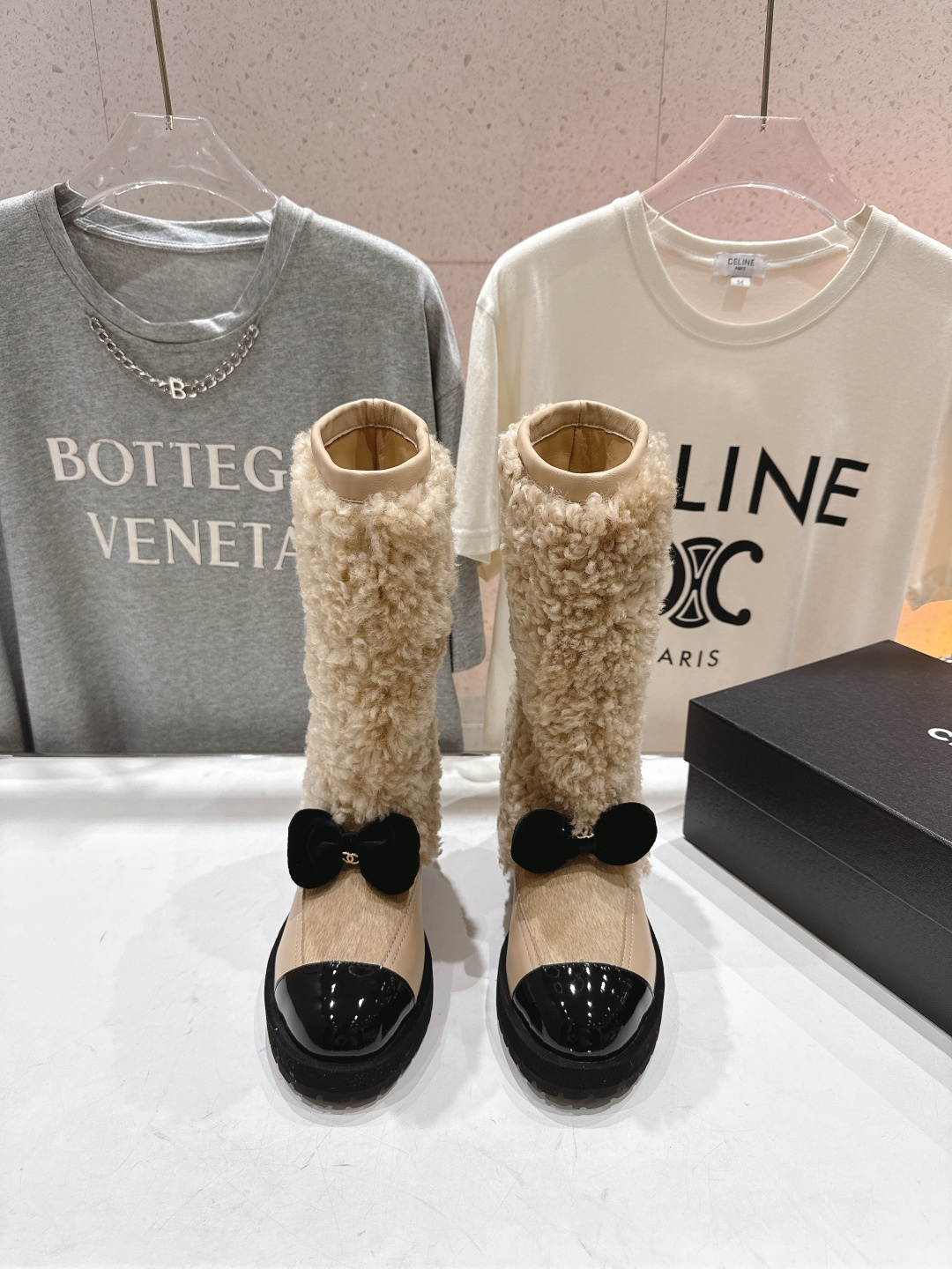 高版本出厂 Chanel*香奈儿F015小香家2025ss秋冬新款可爱风羊毛中筒靴长靴秋冬香家必备爆款！